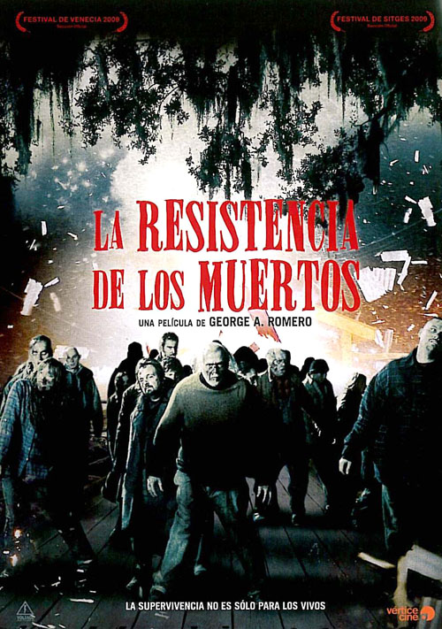 Cartel póster en español castellano de "La resistencia de los muertos" de Romero