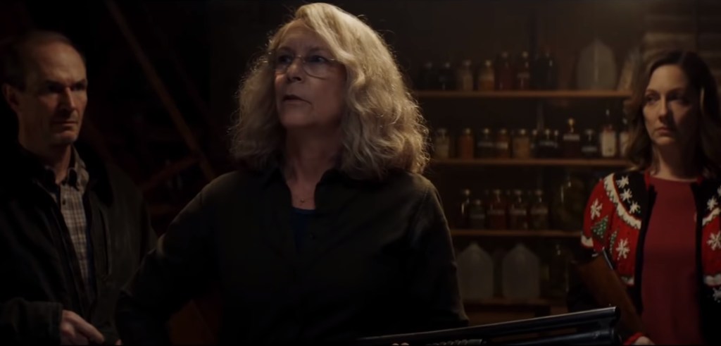 3 generaciones de Strode en La noche de Halloween (2018).