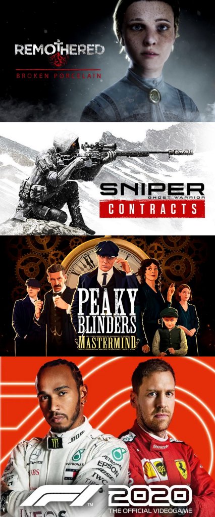 terrores.blog | Regalamos 4 juegos: Remothered: Broken Porcelain, Sniper Ghost Warrior Contracts, Peaky Blinders: Mastermind y F1® 2020. Del 26 de abril al 6 de mayo de 2021