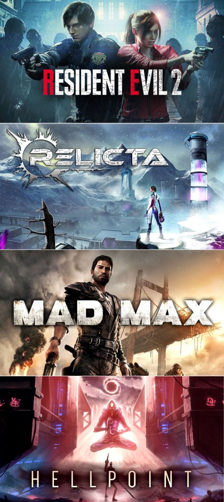terrores.blog | Regalamos 4 juegos: "Resident Evil 2" (2019), "Mad Max", "Relicta" y "Hellpoint". Del 18 al 28 de mayo de 2021