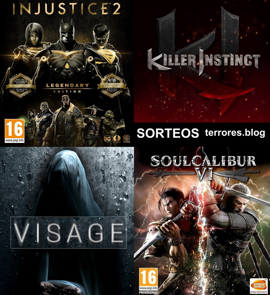 Sorteos de "Killer Instinct", "Injustice 2 Legendary Edition", "Soul Calibur VI" y "Visage" en terrores.blog