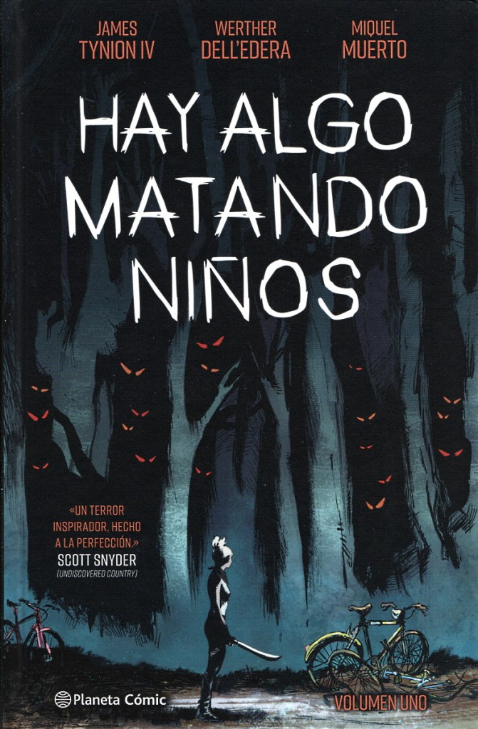 Portada del volumen uno del cómic "Hay algo matando niños"